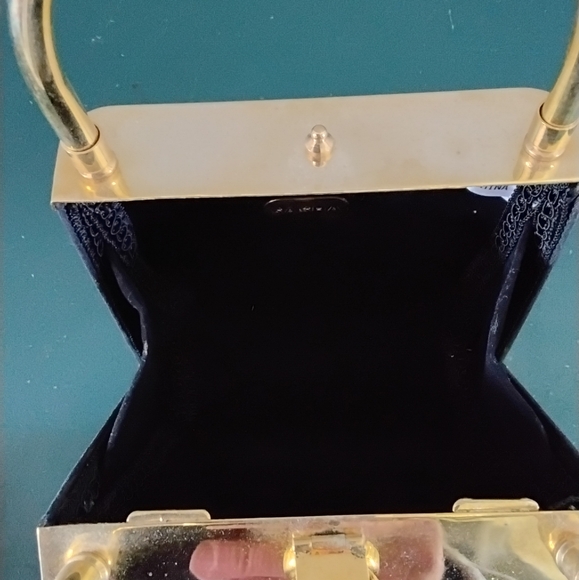 Sasha Black and Gold Women's Handbag - Picture 8 of 11